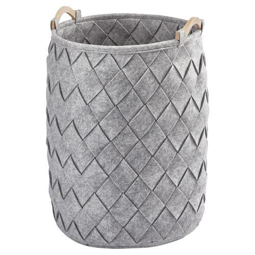 WÄSCHEKORB - Hellgrau, Basics, Holz/Textil (40/60cm) - Aquanova