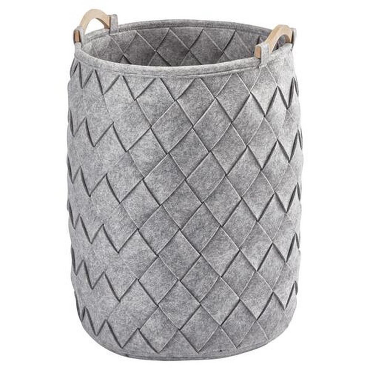 WÄSCHEKORB - Hellgrau, Basics, Holz/Textil (40/60cm) - Aquanova