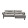 ECKSOFA in Mikrofaser Grau  - Schwarz/Grau, Modern, Holz/Textil (269/172cm) - MID.YOU