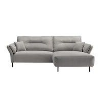 ECKSOFA in Mikrofaser Grau  - Schwarz/Grau, Modern, Holz/Textil (269/172cm) - MID.YOU