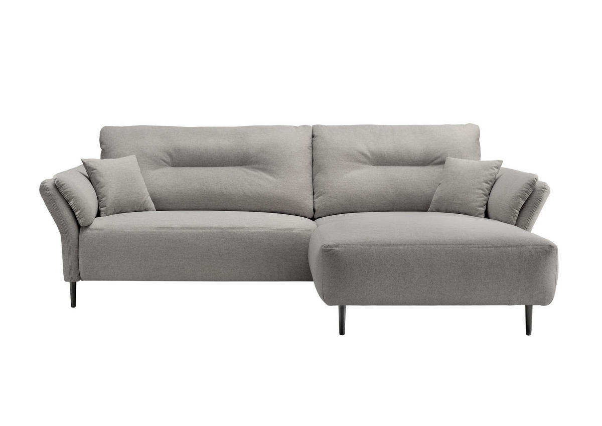 ECKSOFA in Mikrofaser Grau  - Schwarz/Grau, Modern, Holz/Textil (269/172cm) - MID.YOU