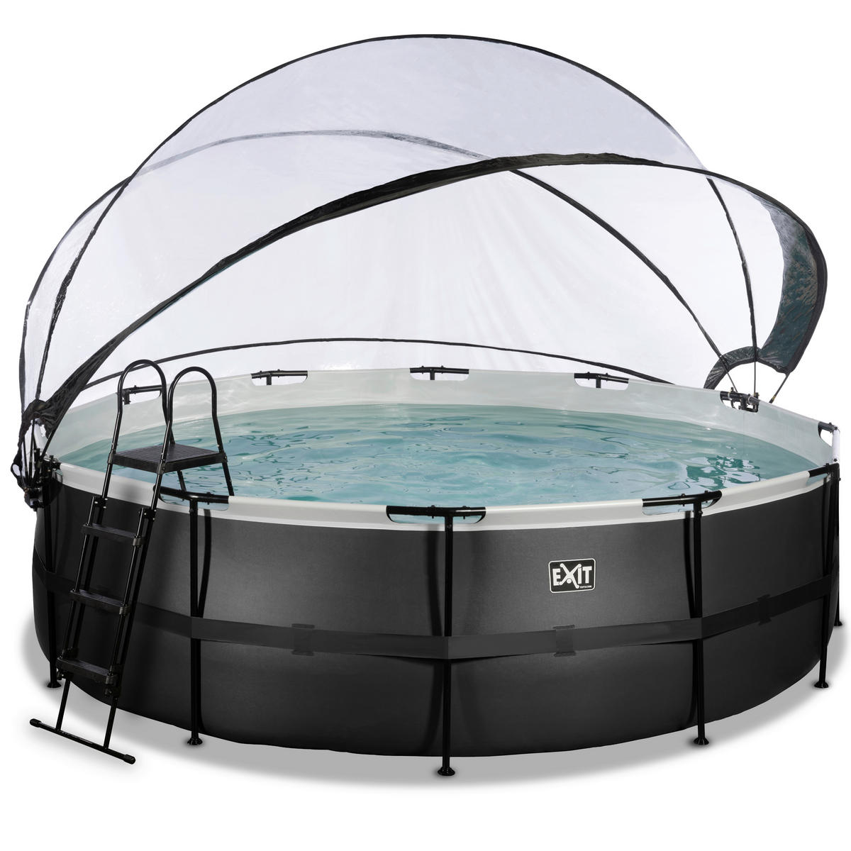 POOL-SET BLACK 488/122 cm  - Schwarz, KONVENTIONELL, Metall (488/122cm) - EXIT Toys