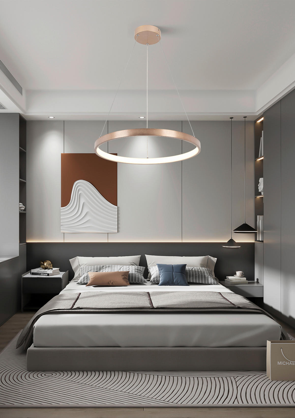 LED LUSTER  50/120 cm      - kapućino, Osnovno, metal/plastika (50/120cm) - Ambiente