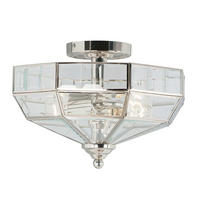 DECKENLEUCHTE Elstead Park 32/23 cm   - Nickelfarben, ROMANTIK / LANDHAUS, Glas/Metall (32/23cm) - Elstead Lighting