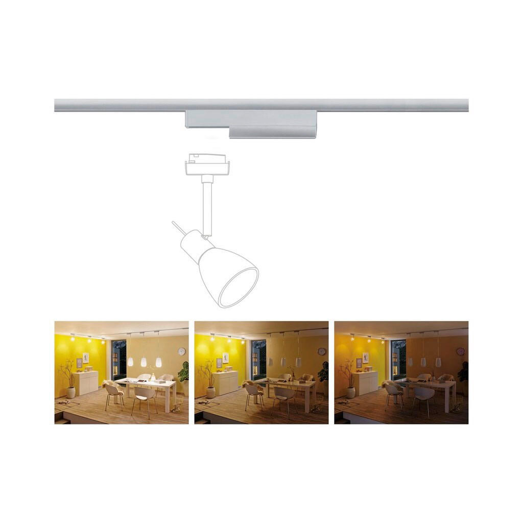 SCHIENENSYSTEM-ADAPTER URail   - Chromfarben, Basics, Kunststoff (16,6/5/2cm) - Paulmann