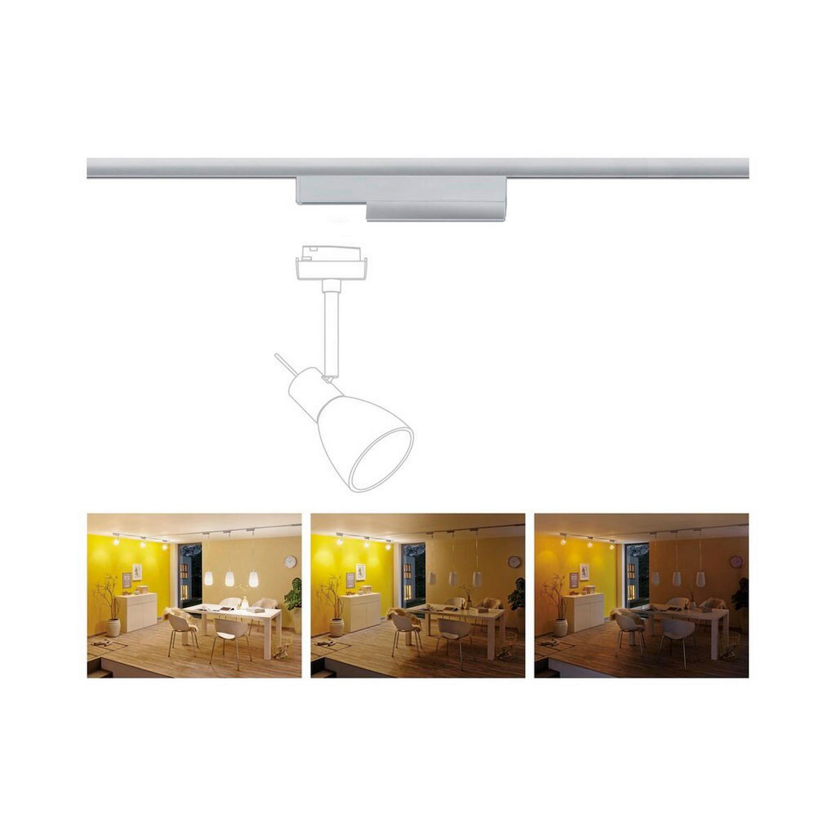 SCHIENENSYSTEM-ADAPTER - Chromfarben, Basics, Kunststoff (16,6/5/2cm) - Paulmann