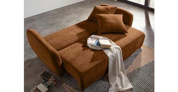 SCHLAFSOFA Flachgewebe Rostfarben - Rostfarben/Schwarz, KONVENTIONELL, Kunststoff/Textil (250/74/108cm) - Carryhome