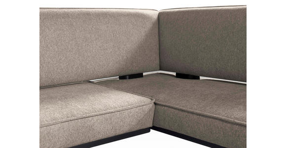 ECKBANK 235/165 cm Webstoff Schwarz, Dunkelgrau Buche massiv - Dunkelgrau/Schwarz, Basics, Holz/Textil (235/165cm) - Carryhome