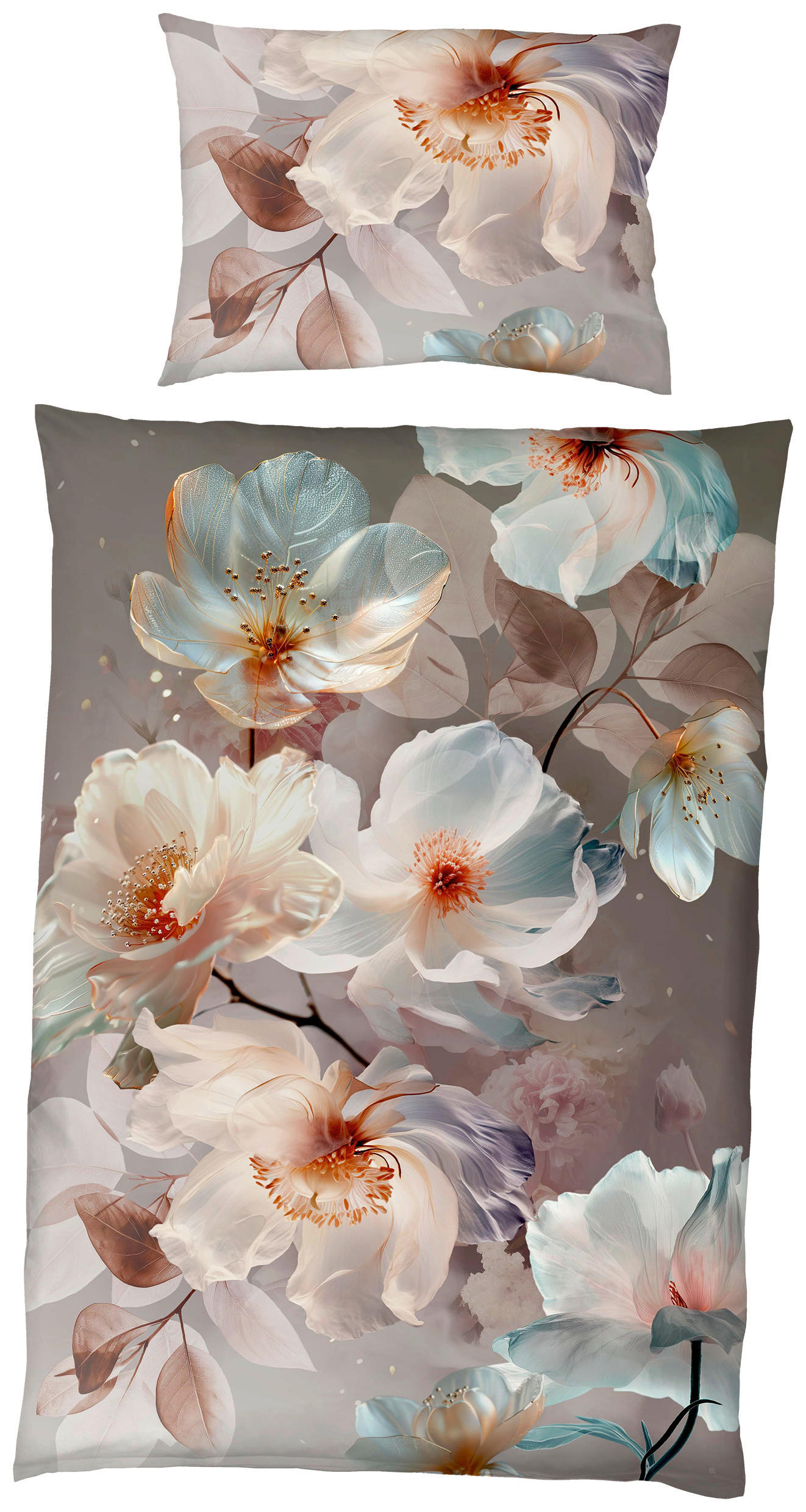 BETTWÄSCHE 2-teilig Mother of Pearl Makosatin 140/200 cm  - Champagner, Basics, Textil (140/200cm) - Kaeppel