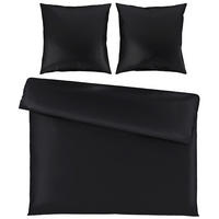 BETTWÄSCHE 3-teilig NIGIRI Satin 200/200 cm  - Schwarz, Basics, Textil (200/200cm) - Bio:Vio