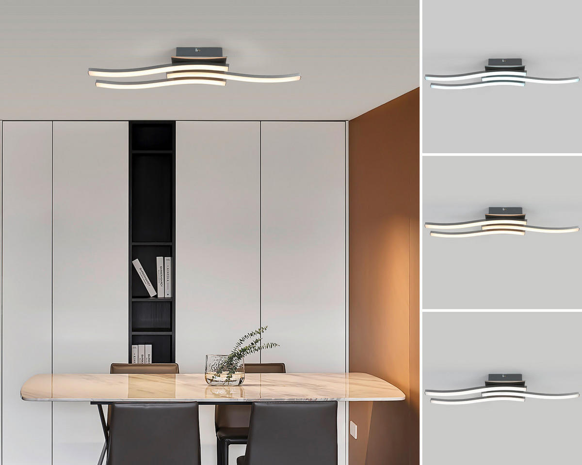 LED PLAFONJERA  - bela/srebrna, Osnovno, metal/plastika (54,5/14/6,5cm) - Boxxx