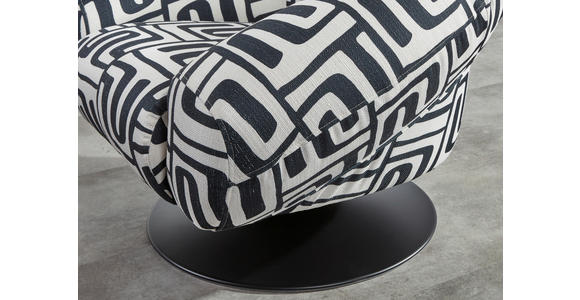 SESSEL in Flachgewebe Schwarz, Weiß - Schwarz/Weiß, KONVENTIONELL, Textil/Metall (90/67/82cm) - Carryhome