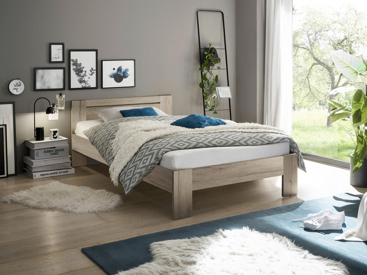 BETT 120/200 cm  in Eiche San Remo  - Eiche San Remo, KONVENTIONELL (120/200cm) - Boxxx