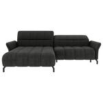 ECKSOFA Anthrazit Flachgewebe Rücken echt, Kopfteilverstellung, Sitztiefenverstellung  - Anthrazit/Schwarz, KONVENTIONELL, Textil/Metall (175/272cm) - Carryhome