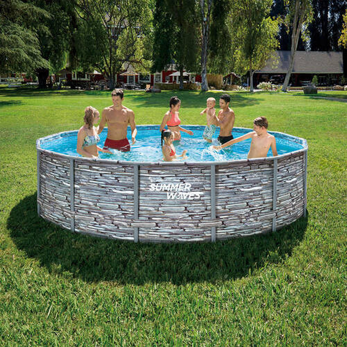 POOL PGP4W01442B 427/107 cm  - Grau, KONVENTIONELL, Kunststoff (427/107cm) - Ambia Garden