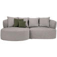 ECKSOFA  in Chenille Greige  166/235 cm  - Greige/Schwarz, MODERN, Kunststoff/Textil (166/235cm) - Hom`in