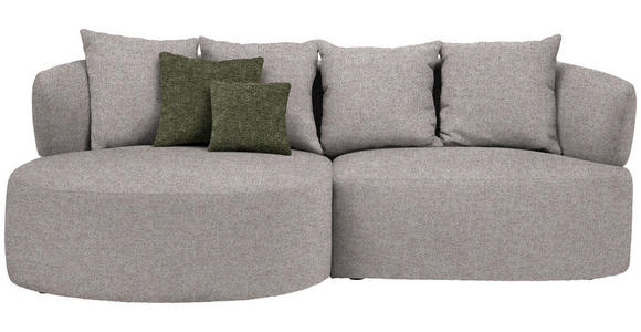 ECKSOFA  in Chenille Greige  166/235 cm  - Greige/Schwarz, MODERN, Kunststoff/Textil (166/235cm) - Hom`in