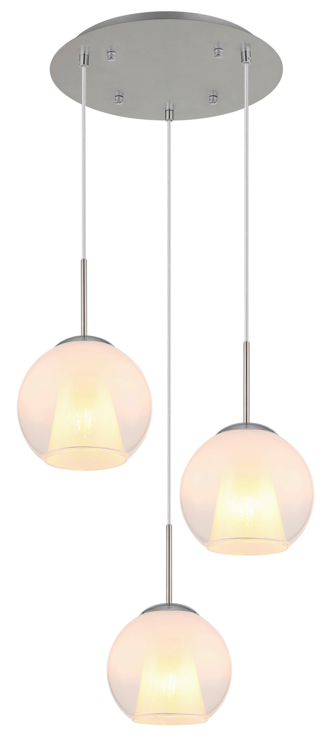 HÄNGELEUCHTE 45/120 cm    - Klar/Chromfarben, Basics, Glas/Kunststoff (45/120cm) - Globo