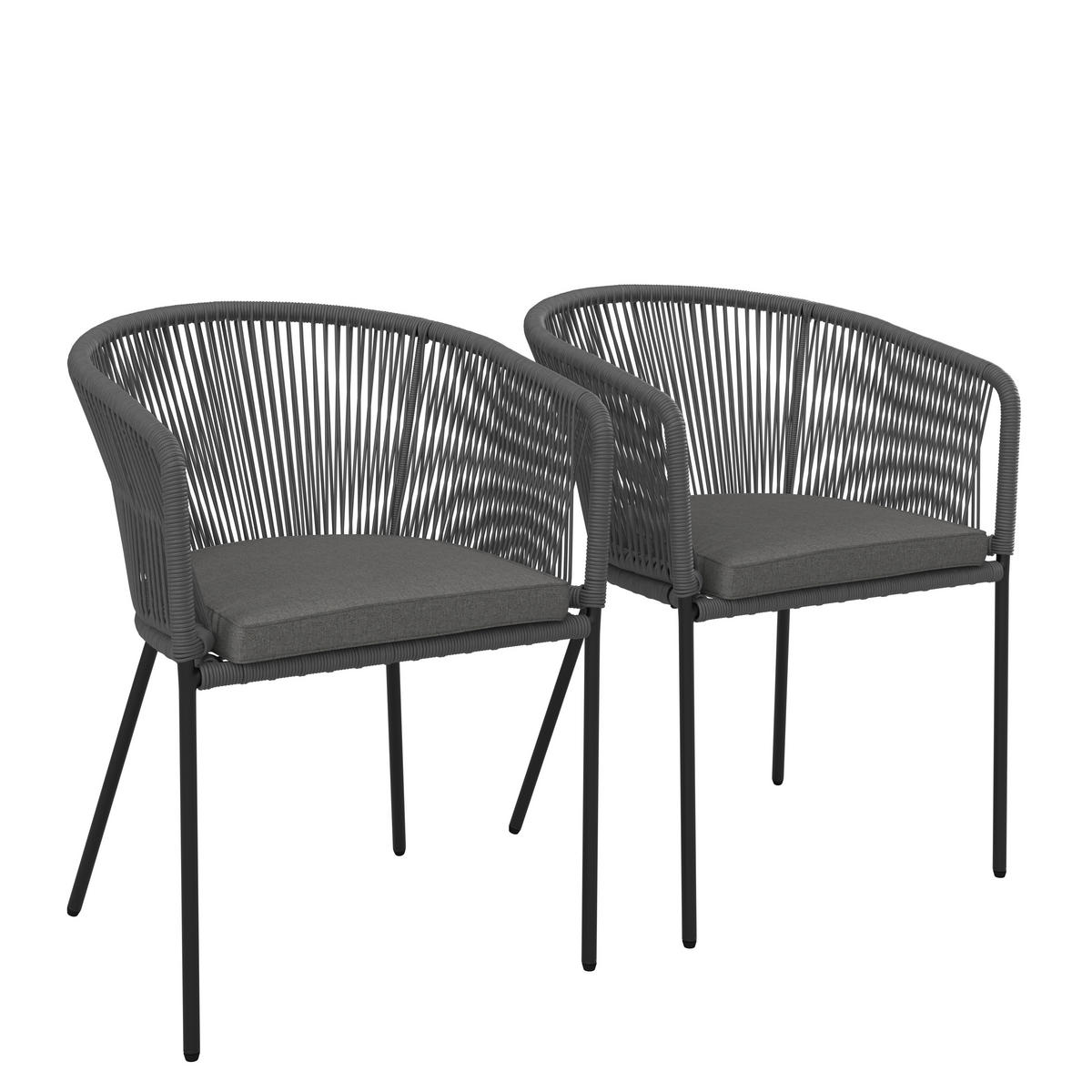SET STOLICA ZA BAŠTU - tamnosiva, Moderno, metal/tekstil (56/78/59cm) - Bessagi Garden