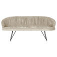 SITZBANK 202/88/65 cm Flachgewebe Beige Metall  - Beige/Schwarz, Design, Textil/Metall (202/88/65cm) - Novel