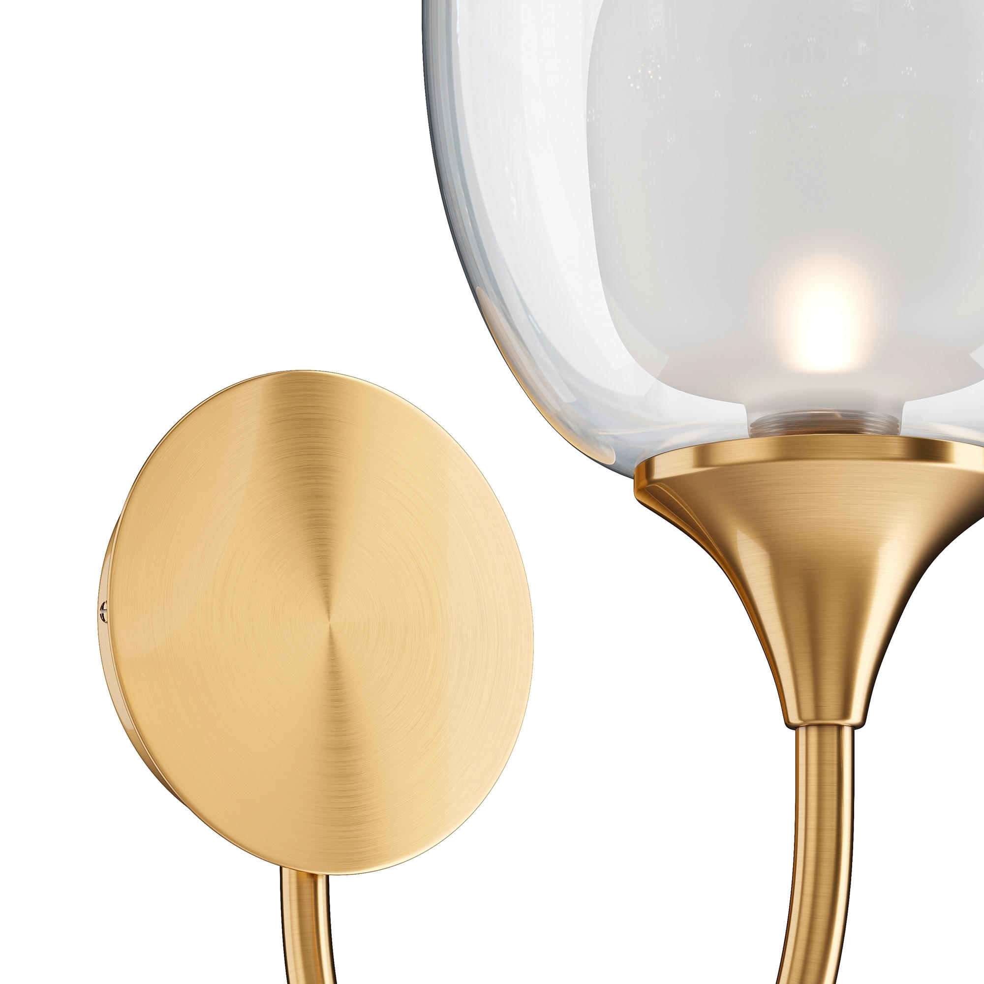WANDLEUCHTE Modern 19/43,1/33,7 cm   - Transparent/Messingfarben, Trend, Glas/Metall (19/43,1/33,7cm) - MAYTONI