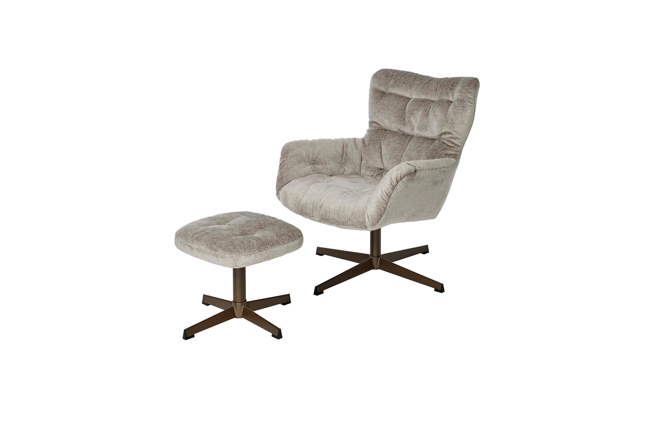 RELAXSESSELSET in Holz Grau, Kupferfarben  - Grau/Kupferfarben, MODERN, Holz (83/88/80cm) - MID.YOU