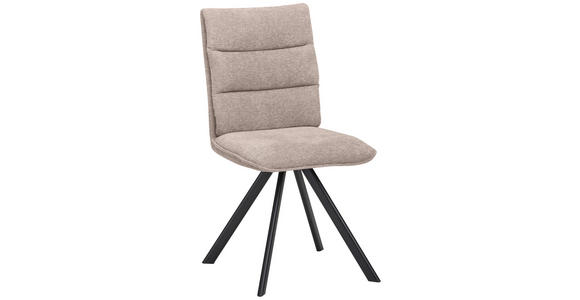 STUHL beflockt Braun, Schwarz - Schwarz/Braun, Design, Textil/Metall (47,5/92/59cm) - Cantus