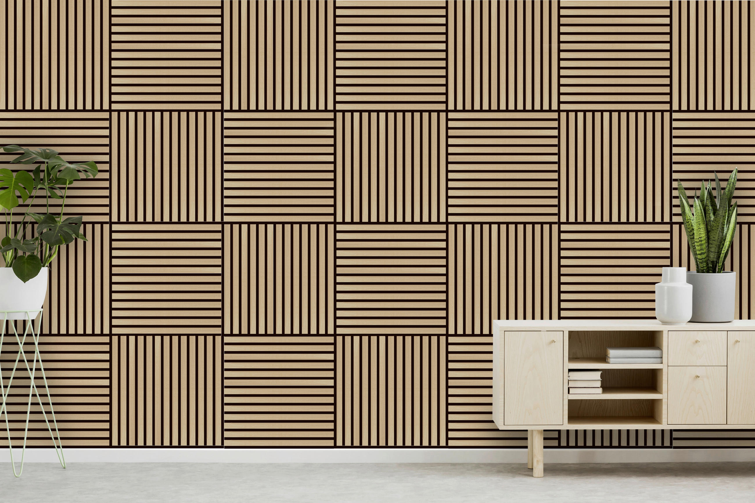 AKUSTIKPANEEL Echtholz Modular Wall System 52/52 cm - Eichefarben, MODERN, Holzwerkstoff (52/52cm) - Jangal