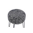HOCKER in Metall, Textil Schwarz, Weiß  - Schwarz/Weiß, KONVENTIONELL, Textil/Metall (43/45/43cm) - Xora