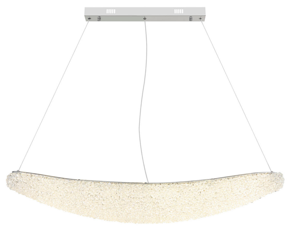 LED-HÄNGELEUCHTE Kristalla 105/19/120 cm  - Klar/Chromfarben, Design, Glas/Metall (105/19/120cm) - Globo