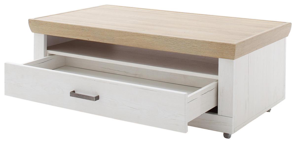 COUCHTISCH in Holzwerkstoff 115/65/44 cm  - Eichefarben/Graphitfarben, Design, Holzwerkstoff/Metall (115/65/44cm) - MID.YOU