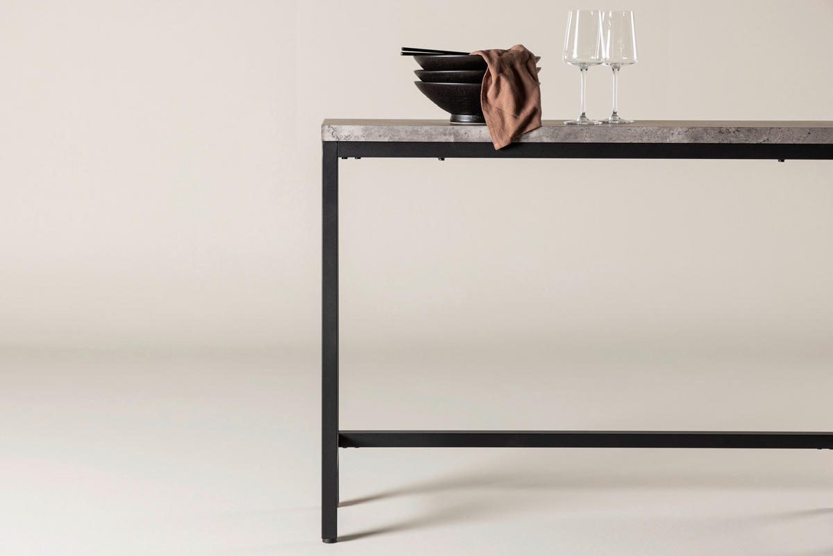 BEISTELLTISCH 110/30/80 cm Schwarz, Grau rechteckig  - Schwarz/Grau, Design, Holzwerkstoff/Metall (110/30/80cm) - Livetastic