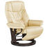RELAXSESSEL Lederlook Kombination Echtleder/Lederlook Relaxfunktion - Dunkelbraun/Creme, Design, Leder/Holz (78/104-80/90-158cm) - Cantus