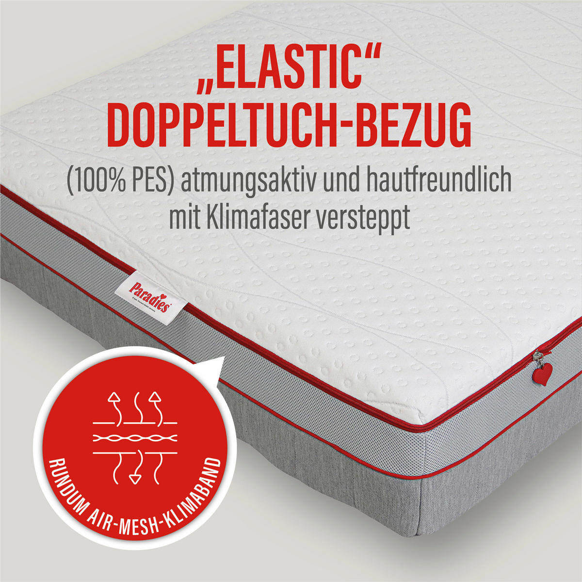 KALTSCHAUMMATRATZE 140/200 cm, Höhe ca.: 22 cm, H2 = mittel, 7-Zonen - Weiß/Grau, KONVENTIONELL, Textil (140/200cm) - Paradies