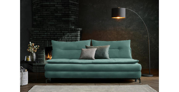 SCHLAFSOFA in Flachgewebe Grün - Schwarz/Grün, MODERN, Textil/Metall (208/73/92/102cm) - Novel