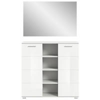 GARDEROBE  in 110/191/37 cm  - Weiß Hochglanz/Weiß, Design, Glas/Holzwerkstoff (110/191/37cm) - Xora