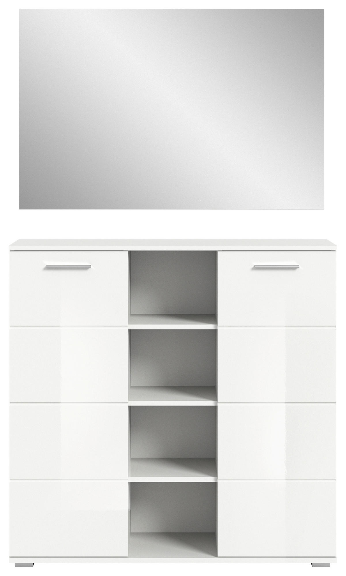 GARDEROBE  in 110/191/37 cm  - Weiß Hochglanz/Weiß, Design, Glas/Holzwerkstoff (110/191/37cm) - Xora