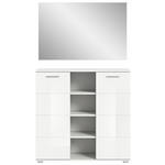 GARDEROBE  in 110/191/37 cm  - Weiß Hochglanz/Weiß, Design, Glas/Holzwerkstoff (110/191/37cm) - Xora