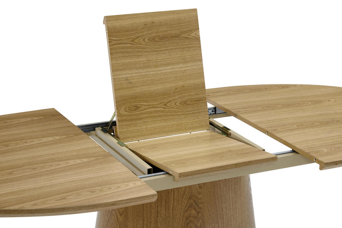 ESSTISCH 160/200/100/76 cm Echtholz  Holz, Holzwerkstoff ausziehbar oval Eichefarben  - Eichefarben, MODERN, Holz/Holzwerkstoff (160/200/100/76cm) - Livetastic