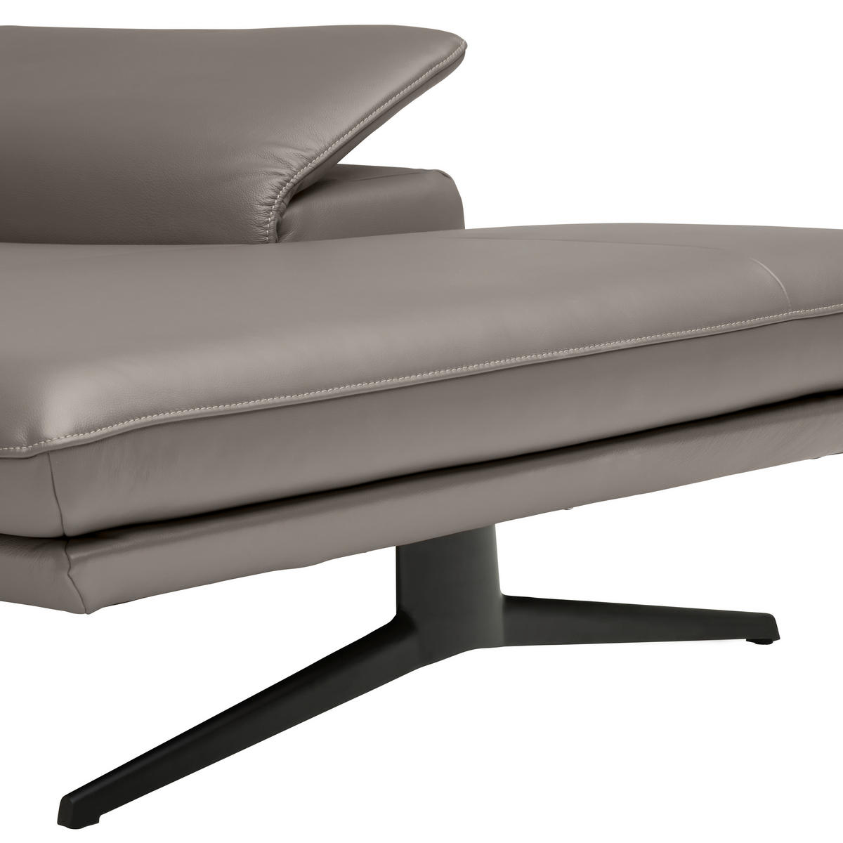ECKSOFA in Echtleder Graubraun  239/150 cm  - Graubraun/Beige, Design, Leder/Metall (239/150cm) - Koinor