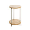 BEISTELLTISCH Grau, Eichefarben, Beige rund  - Eichefarben/Beige, Trend, Holzwerkstoff/Metall (30/50cm)