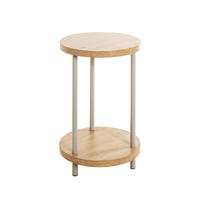 BEISTELLTISCH Grau, Eichefarben, Beige rund  - Eichefarben/Beige, Trend, Holzwerkstoff/Metall (30/50cm)