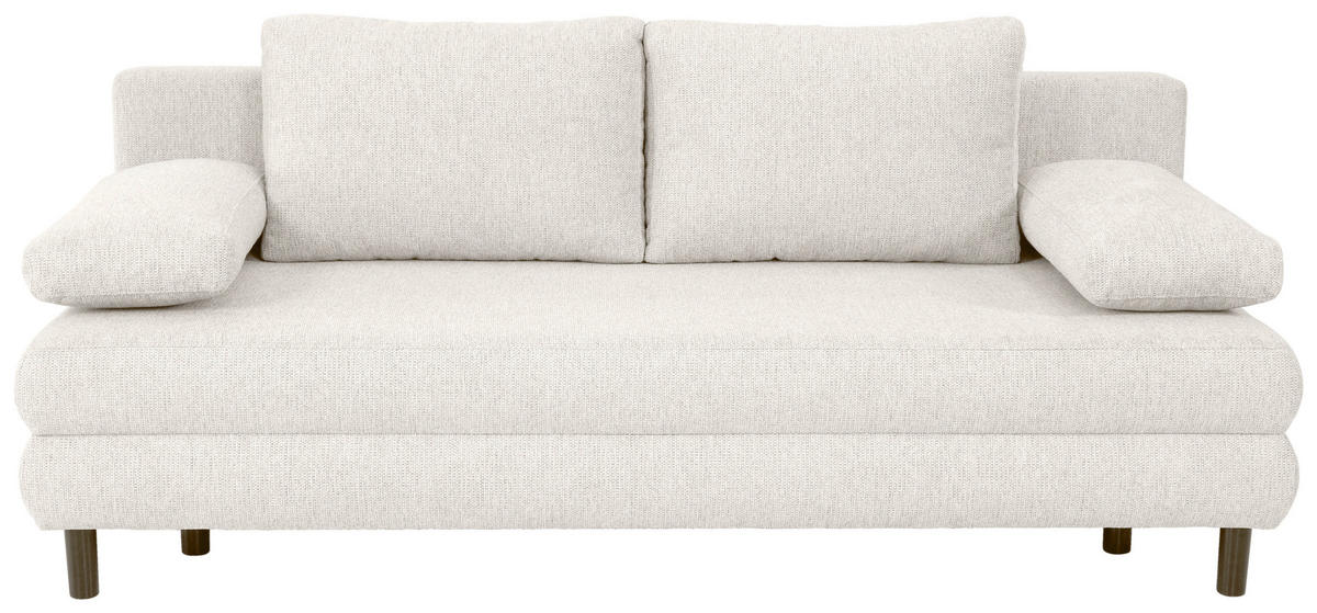 SCHLAFSOFA in Webstoff Creme  - Creme/Schwarz, Design, Textil/Metall (197/84/92,5cm) - home24
