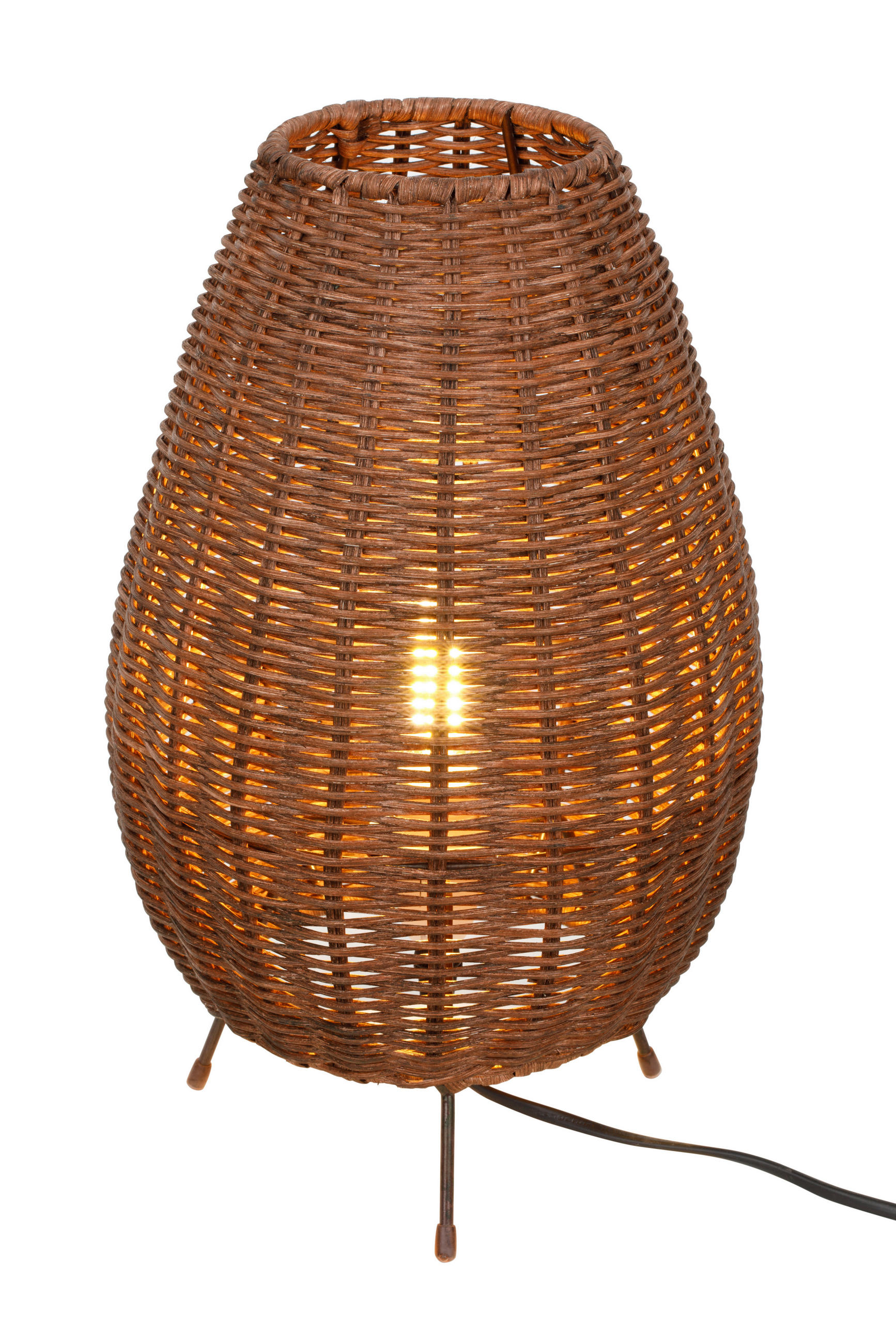 STEHLEUCHTE 20/33 cm  - Braun, Trend, Holz/Metall (20/33cm) - Collett's Monde