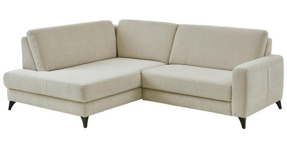ECKSOFA Beige Chenille  - Beige/Schwarz, Design, Textil/Metall (182/239cm) - Valnatura
