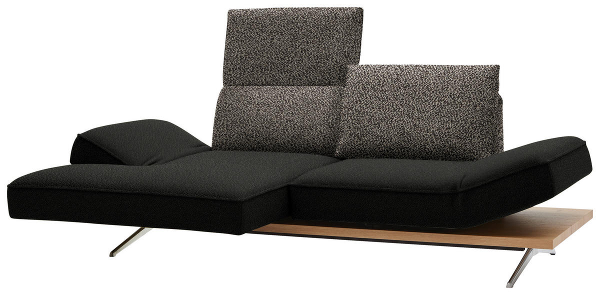 ECKSOFA in Flachgewebe Dunkelgrün  132/240 cm  - Chromfarben/Dunkelgrün, Design, Holz/Textil (132/240cm) - Koinor
