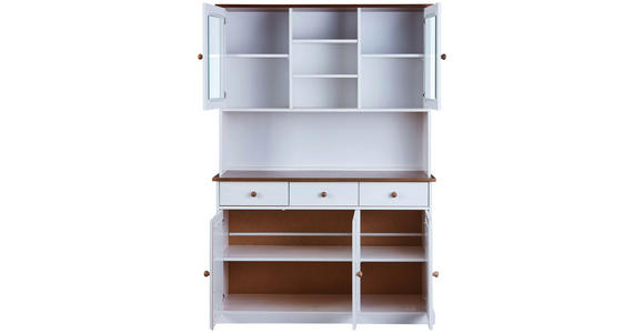 KREDENZ in massiv Kiefer Weiß - Weiß/Braun, LIFESTYLE, Holz (131/191/45cm) - Carryhome