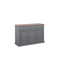 KOMMODE , 131/86/45 cm, 3 Schublade(n)  - Braun/Grau, KONVENTIONELL, Holz/Metall (131/86/45cm) - MID.YOU