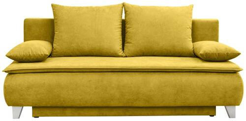 BOXSPRINGSOFA Flachgewebe Gelb  - Gelb/Silberfarben, MODERN, Holz/Textil (208/100/106cm) - MID.YOU