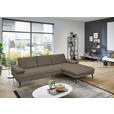 ECKSOFA in Echtleder Greige  310/180 cm  - Greige/Schwarz, Design, Leder/Metall (310/180cm) - Dieter Knoll